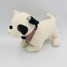Peluche chien blanc noir Bouledogue BUKOWSKI  - 25889