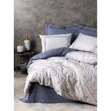 Parure de lit - 1 housse de couette 220x240cm + 2 taies d'oreiller 60x60cm Bleu