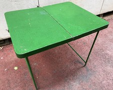 Ancienne Table Pliante Camping Caravaning Vintage Années 1950 - 1960 Bois Métal