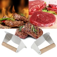 Presse à hamburger manche en bois robuste facile à nettoyer pour accessoires