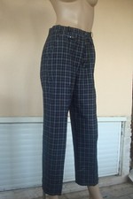 PANTALON HABILLE DE MARQUE LUCIE LINDEN ECOSSAIS NOIR & BLANC NEUF T 40