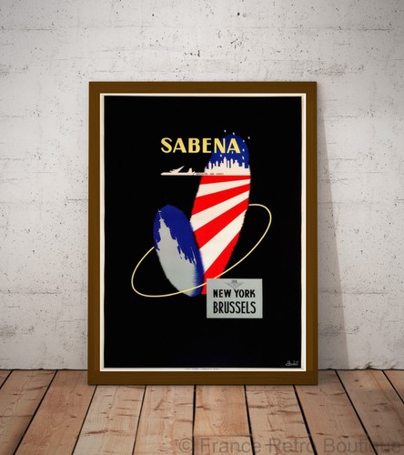 Poster affiche sabena - new, york
