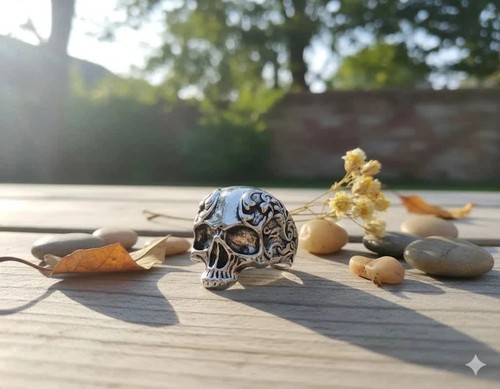 Bague anneau crâne - , gothique