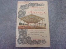 Publicité cartonnée P DESFEUX - carton bitumé pour toitures de 1896