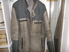 blouson cuir et tissu CARNET DE VOL XL kaki