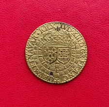 Beau jeton en laiton Louis XVIII "FLAVECSET", 3 épis représentés au revers. 1615