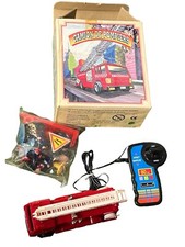 ANCIEN JOUET CAMION DE POMPIER FILOGUIDE TÉLÉCOMMANDE AUTO VOITURE MINIATURE