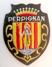 Écusson ancien PERPIGNAN Pyrénées-Orientales France - en feutrine brodée