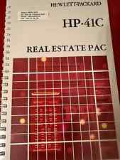 HP 41C Real estate Pac  manual pour calculatrice HP-41C/CVCX