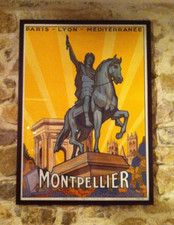 Affiche PLM Originale MONTPELLIER Lithographie Entoilèe de 1927 par Jean JULIEN