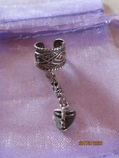 Bague d'oreilles en argent massif avec pampille punk, vintage n° 1 