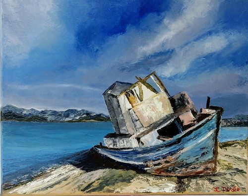 Tableau huile sur toile - sur,