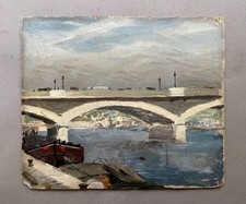 Quai de Seine, huile sur
