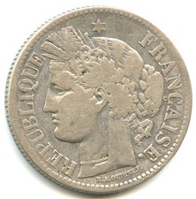 2 francs argent Cérès 1871 K sans légende ( qualité rare ) n°7586