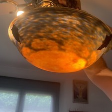 LUSTE EN PÂTE DE VERRE SIGNÉ NOVERDY ANNÉE 1930