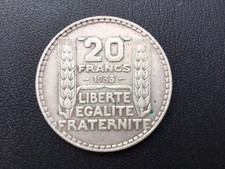 Pièce monnaie argent 20 francs Turin 1933