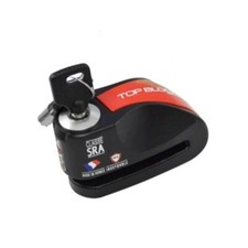 Antivol Bloque disque moto TOP BLOCK alarme 120DB classe SRA version 14mm rouge