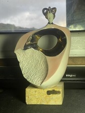 Statuette Contemporaine En Porcelaine GALOS Style Art Deco Datée 1988