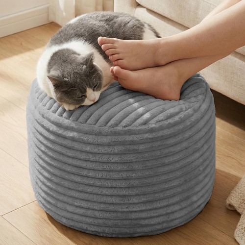 Stuffed pouf ottoman - stuffed,