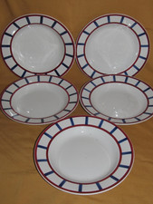 Série de 5 assiettes creuses faïence Creil et Montereau service Béarn