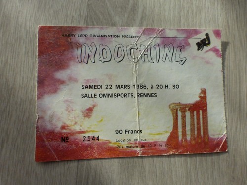 Indochine ticket concert - ticket,