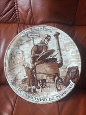 Vintage Rare Ceramic Plate "Vieux Métiers De France", "Le Marchand De Marrons"