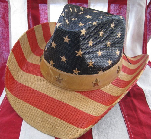 Chapeau western paille usa - paille,