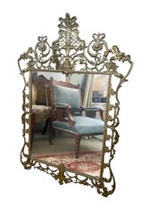 Ancien miroir mural en laiton
