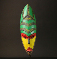 Masque africain : masque ancien de couleur tribu du Ghana, masque de collecti...