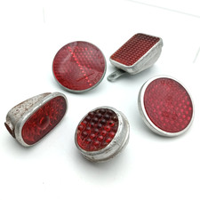 Lot de 5 CATADIOPTRES ROUGE Moto - Mobylette ancienne - vélo