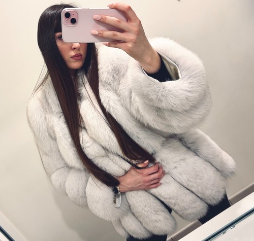 Manteau fourrure blanche - fourrure,