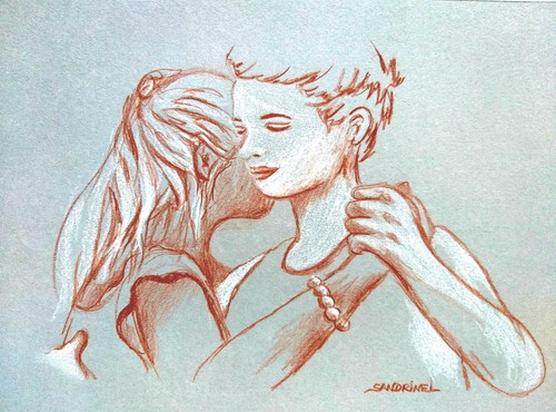 Dessin couple féminin - , femmes