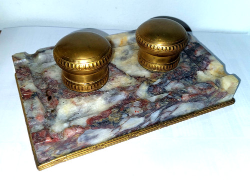 Encrier marbre bronze - encrier,