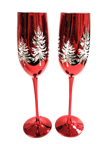 Set rouge métallique argent - rouge,