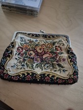 Antique vintage années 1950  tapisserie floral sac à main sac,Vintage 