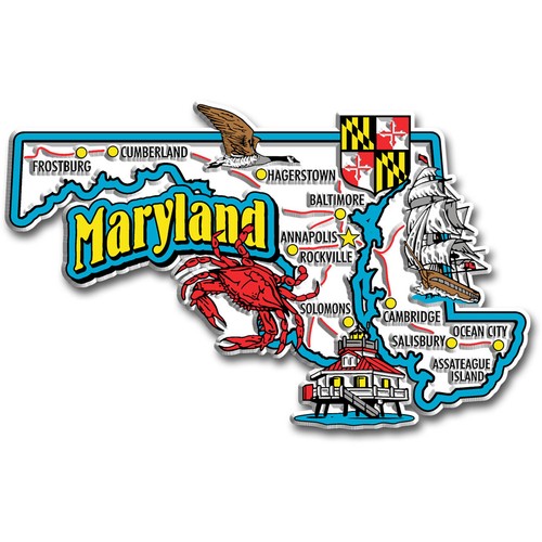 Maryland jumbo state magnet - maryland, by
