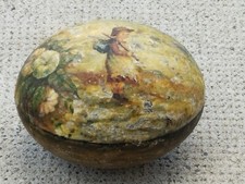 ancien galet pierre forme oeuf peint signé peinture painting