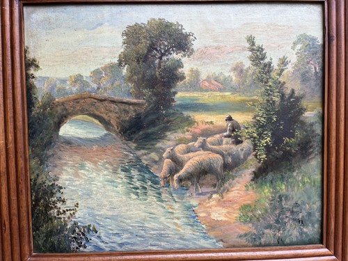 Ancien tableau huile - tableau, l’huile
