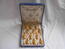 ROBJ,FRENCH ART DECO PORCELAIN KNIVE RETS,DUCK,SET OF 12,1920 YEARS.