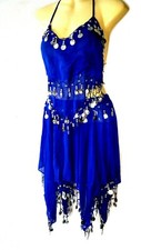 Costume de Danse Du Ventre Carnaval Münzenkleid Jupe Blouse Tribal Bollywood