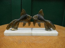 Poissons Combattants Serres Livres en Régule et marbre