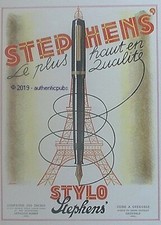 Publicite stephens stylo encre - stephens,