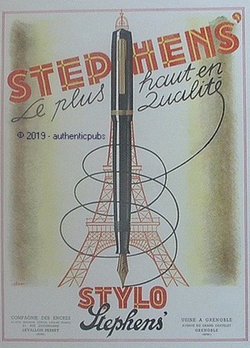 Publicite stephens stylo encre - stephens,