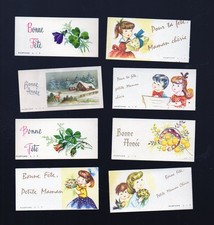 cartes de voeux lot de 8 petites cartes BONNES FETES différentes (P12025)