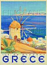 ILE de MYKONOS GrèCE Rcir - POSTER HQ 50x70cm d'une AFFICHE VINTAGE