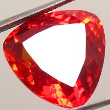 Saphir naturel certifié 24,10 ct de Ceylan Padparadscha non chauffé AAA + pie...