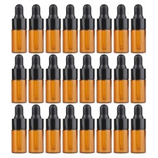 24 PCS Mini Verre Ambre Huile