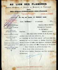 LE PERREUX / PARIS (94 / XIV°) CONFITURES CHICOREES "AU LION DES FLANDRES" 1925