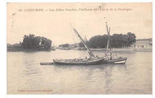 Cpa libourne les allees - cpa,
