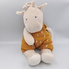 Doudou girafe beige gris